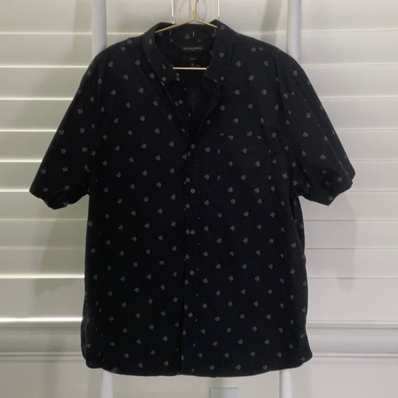 Banana Republic Black Binoculars Print Short Sleeve Slim Fit Button Down | XL - Picture 1 of 6